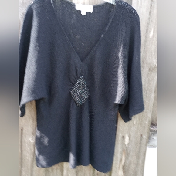 ST JOHN EVENING black tunic top Large - Picture 6 of 6